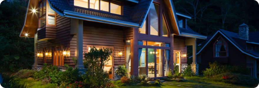 Windows and doors installed on a home exterior.